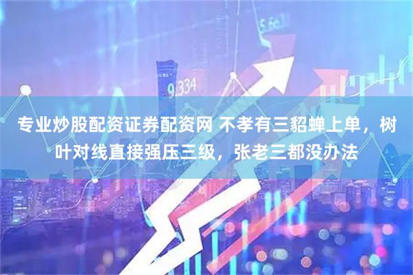 专业炒股配资证券配资网 不孝有三貂蝉上单，树叶对线直接强压三级，张老三都没办法